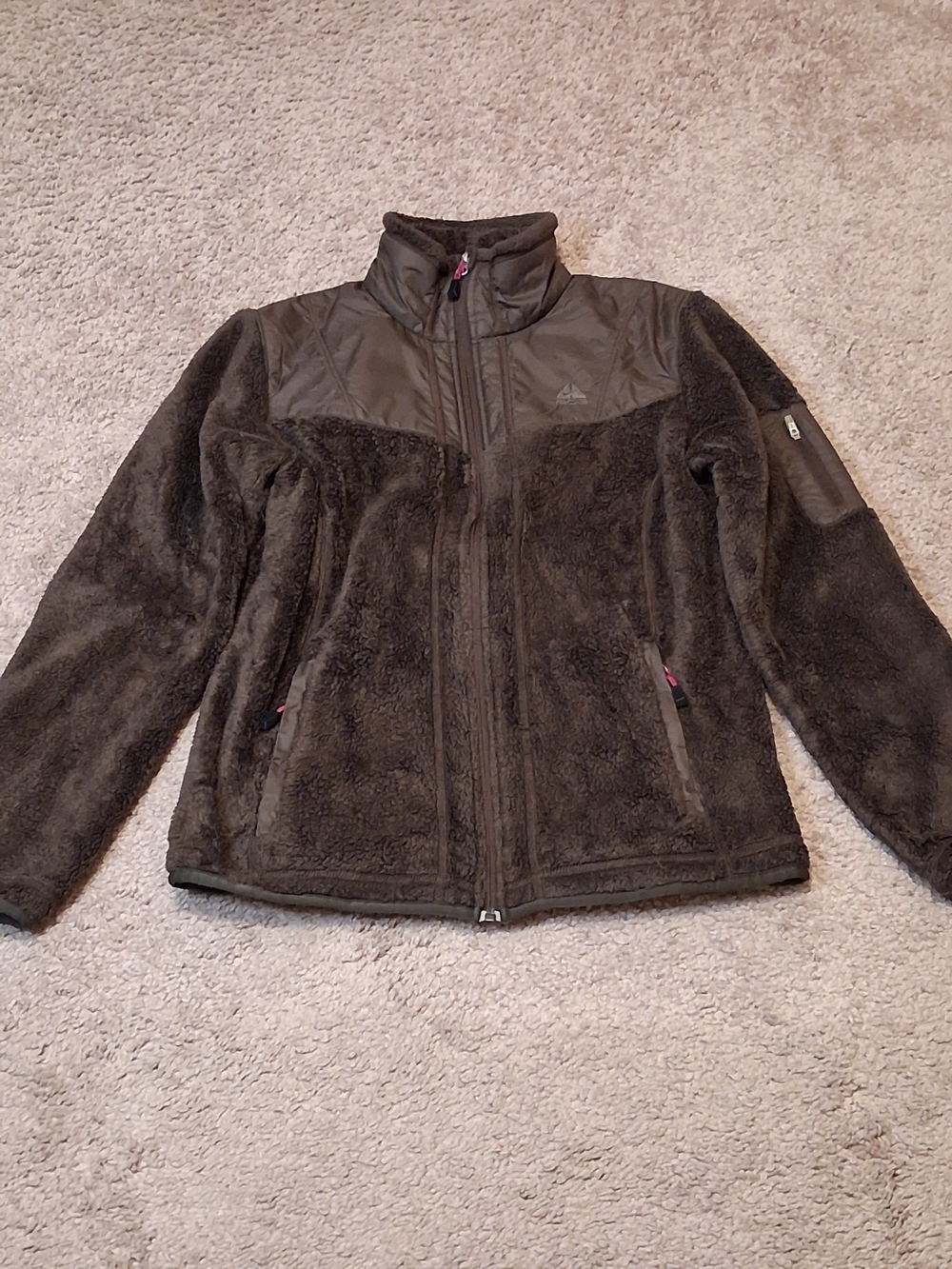 Nike ACG Womens Brown Zip Up Sherpa Jacket